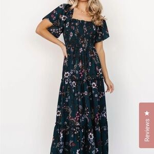 Baltic Born Blue Ruffled Smocked Maxi Dress